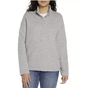 Eddie Bauer Women's Quilted Kangaroo Pocket Pullover Size XXL Gray NWT